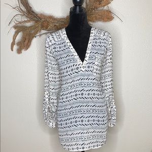 Maurices black and white 3/4 tunic blouse